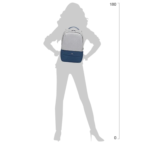 Рюкзак для ноутбука RIVACASE Prater 7567 17.3" Grey/Dark Blue (7567 (Grey/Dark Blue)) - зображення 16