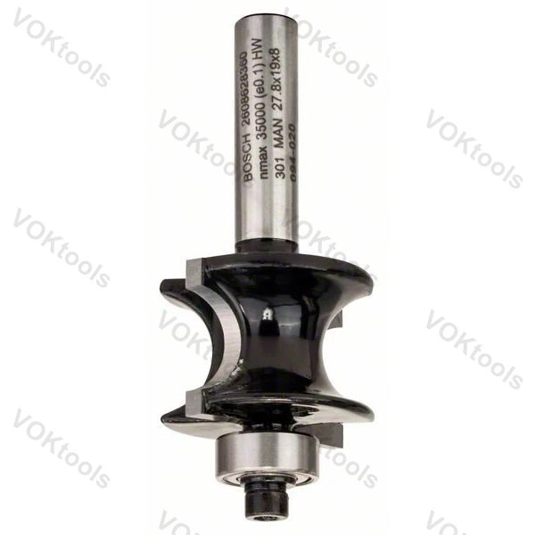 Полукруглая фреза d8 D27.8 h19 L63 R6 Standard for Wood Bosch Professional (2608628360) - Фото 2 Полукруглая фреза d8 D27.8 h19 L63 R6 Standard for Wood Bosch Professional (2608628360) - изображение 2