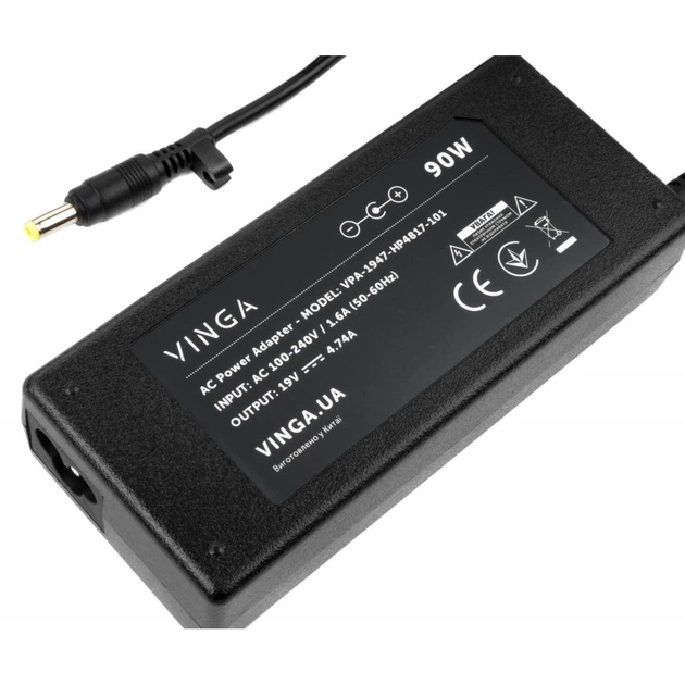 Блок живлення до ноутбуку Vinga HP 90W 19V 4.74A 4.8*1.7 (VPA-1947-HP4817-101) - Фото 3 Блок живлення до ноутбуку Vinga HP 90W 19V 4.74A 4.8*1.7 (VPA-1947-HP4817-101) - изображение 3