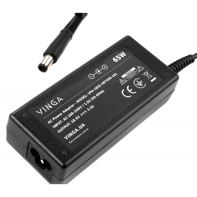Блок питания к ноутбуку Vinga HP 65W 18.5V 3.5А 7.4*5.0 (VPA-1835-HP7450-101) - изображение 3