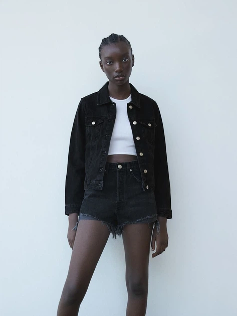 Шорты джинсовые Zara 05252003800 40 Черные (ZP05252003800407