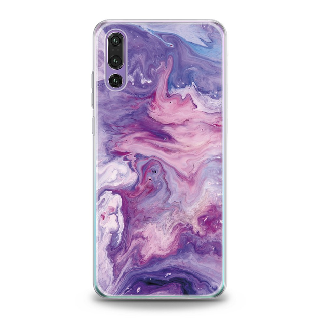 Чехол силиконовый для Huawei (Абстрактный фиолетовый принт) Mate 20 Pro ...