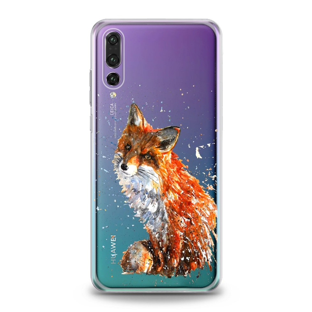 Чехол силиконовый для Huawei (Симпатичная лиса, акварель) Y9 (2018 ...