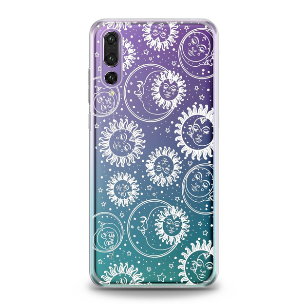 Чохол силіконовий для Huawei (Сонце і місяць) Y7 (2018) хуавей ю ...