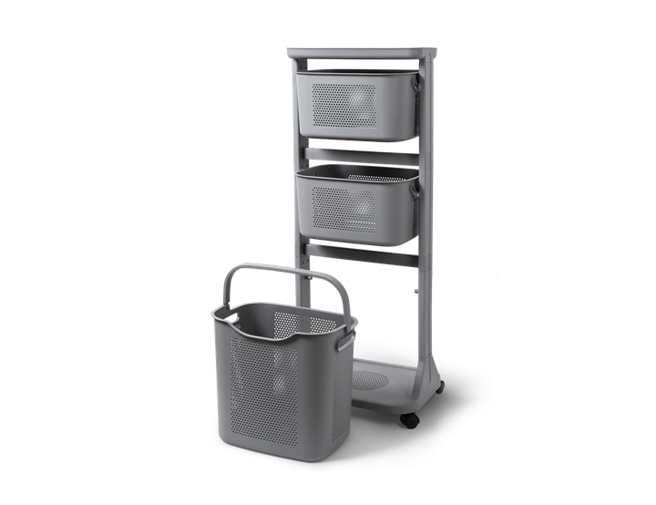 Этажерка с корзинками на колесах стеллаж пластиковый серый MVM FH-21 GRAY - Фото 14 Этажерка с корзинками на колесах стеллаж пластиковый серый MVM FH-21 GRAY - изображение 14