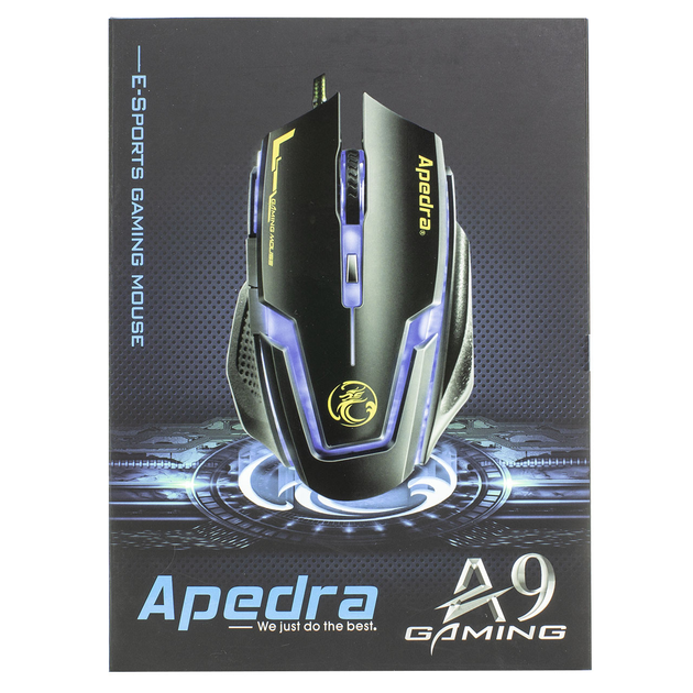 Мышь игровая Apedra A9 USB Black 6 кнопок компьютерная с подсветкой dpi 3200 проводная (SKU_3229-9335) - изображение 8