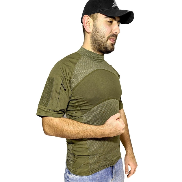Тактична футболка з коротким рукавом Lesko A424 Green L потоотводящая армійська камуфляжна (SKU_4253-12429) - зображення 1