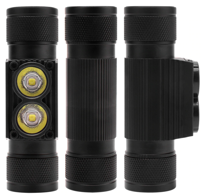 Cветодиодный налобный фонарь BORUiT D25 XM-L2х2 USB-подзарядка для охоты, кемпинга, рыбалки - Фото 5 Cветодиодный налобный фонарь BORUiT D25 XM-L2х2 USB-подзарядка для охоты, кемпинга, рыбалки - изображение 5
