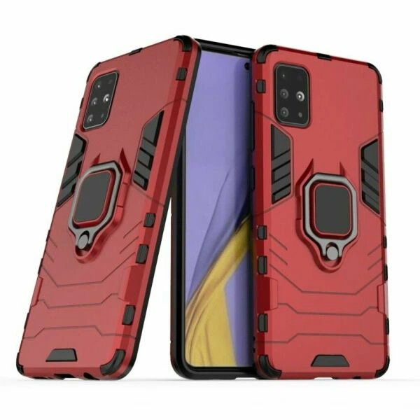 Чехол с подставкой Deexe Hybrid Case для Samsung Galaxy A51 (А515) - Red - изображение 2
