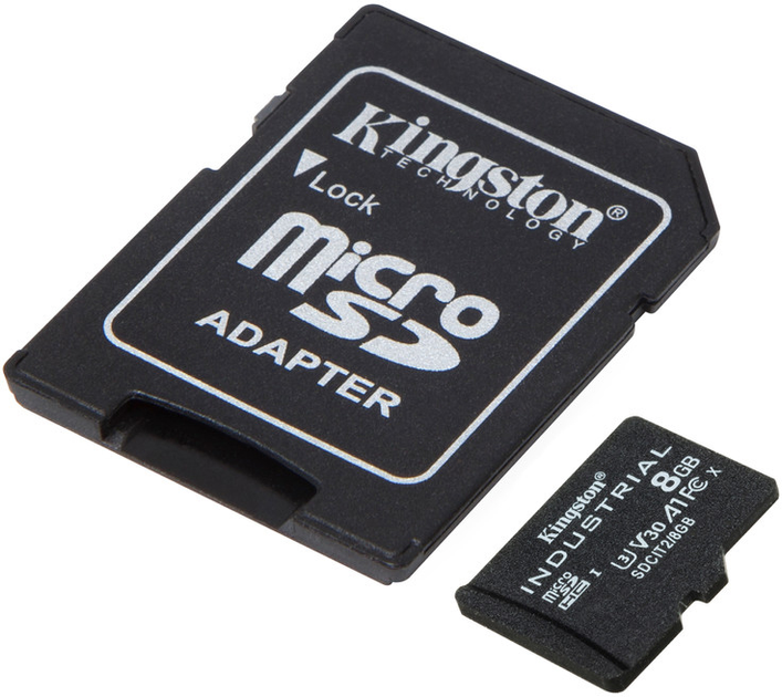 Карта памяти Kingston microSDHC 8GB Industrial Class 10 UHS-I V30 A1 + SD-адаптер (SDCIT2/8GB) - изображение 2