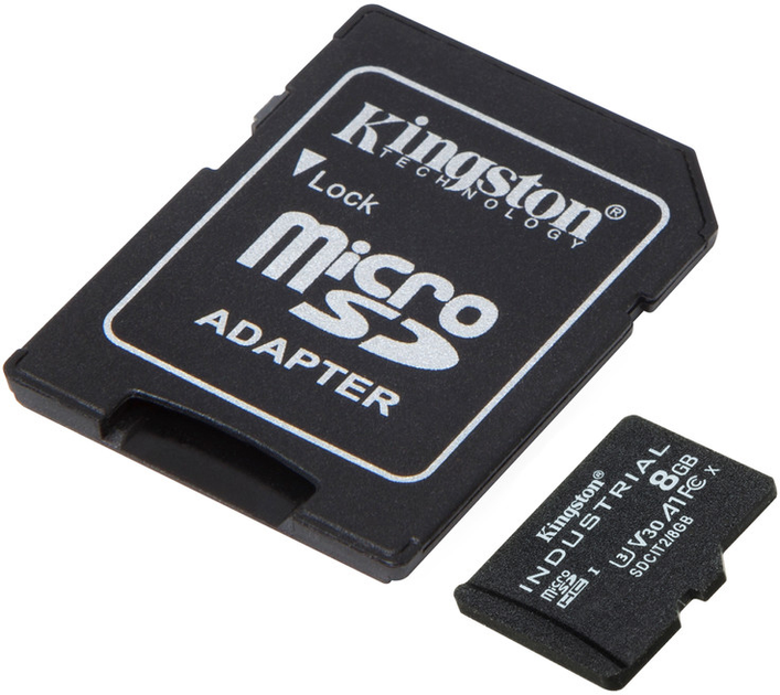 Карта пам'яті Kingston microSDHC 8GB Industrial Class 10 UHS-I V30 A1 + SD-адаптер (SDCIT2/8GB) - зображення 2