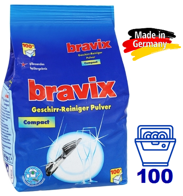 Порошок для мытья посуды в посудомоечной машине Bravix 1.8 кг .