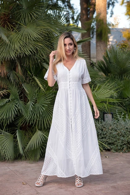 Пляжное платье на пуговицах Fresh Cotton 21F-037C 48(XL) Белый - изображение 3