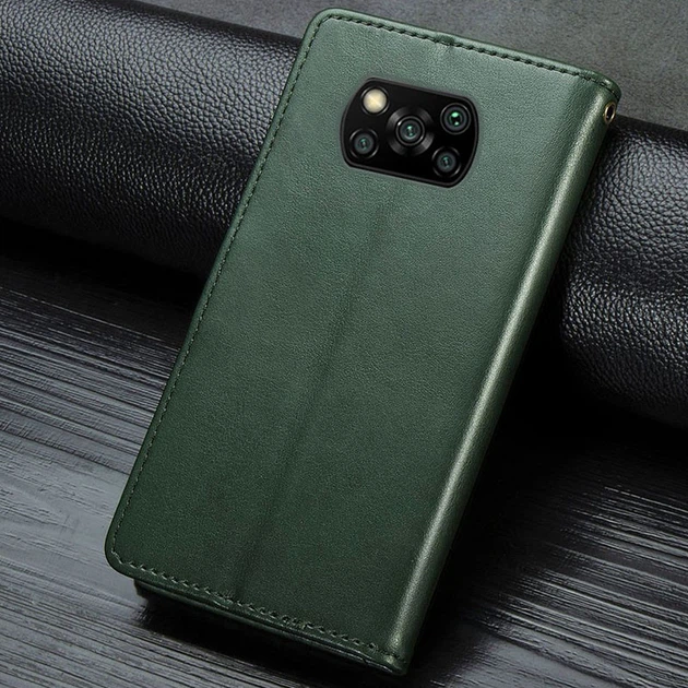 Чехол-книжка GETMAN Gallant (PU) кожаный для Xiaomi Poco X3 NFC / Poco X3 Pro Зеленый - изображение 5