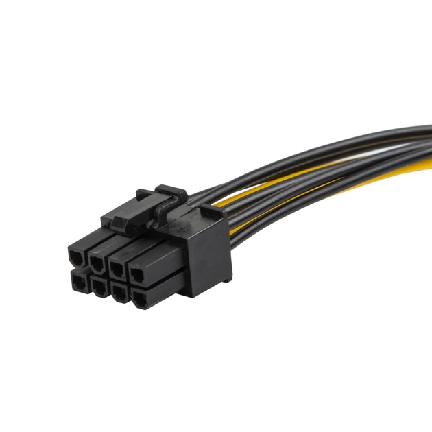 Кабель питания для видеокарт U&P ATX 8 pin - 2 х Molex 0.2 м Black/Yellow (WAZ-8-2M-BY) - изображение 2