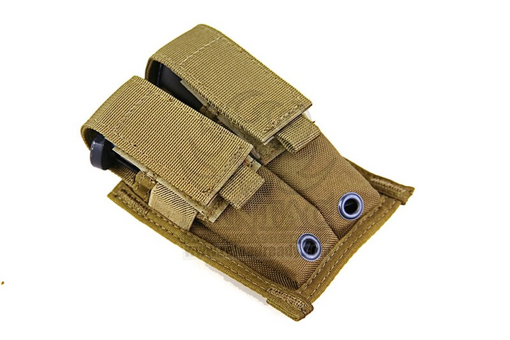 Подсумок для пистолетных магазинов двойной молле Pantac Molle 9mm Pistol Double Mag Pouch PH-C202, Cordura Олива (Olive) - изображение 2