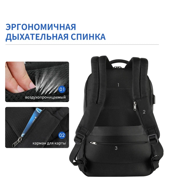 Рюкзак городской для ноутбука Tigernu T-B3906 15.6" USB - Фото 9 Рюкзак городской для ноутбука Tigernu T-B3906 15.6" USB - изображение 9
