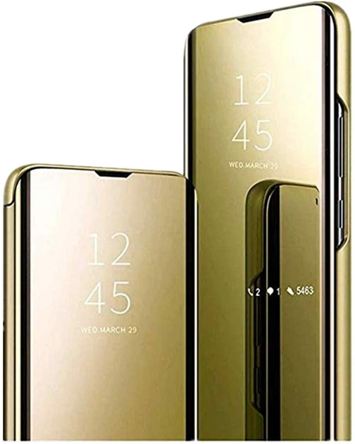 Чехол Mirror для Xiaomi Redmi 8 книжка зеркальная Clear View Gold - изображение 2