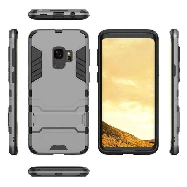 Чохол Iron для Samsung Galaxy S9 / G960 протиударний бампер Броня Gray Без бренду - Фото 4 Чохол Iron для Samsung Galaxy S9 / G960 протиударний бампер Броня Gray Без бренду - зображення 4