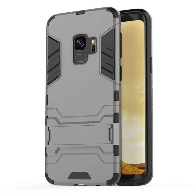 Чохол Iron для Samsung Galaxy S9 / G960 протиударний бампер Броня Gray Без бренду - Фото 5 Чохол Iron для Samsung Galaxy S9 / G960 протиударний бампер Броня Gray Без бренду - зображення 5