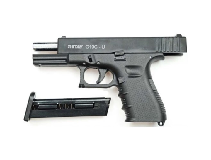 Пистолет стартовый Retay G 19C 14-зарядный кал. 9 мм. Цвет - black. 11950420 - изображение 2