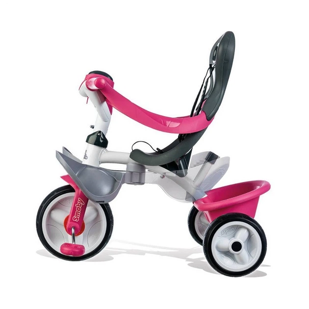 Велосипед трехколесный Smoby Baby Balade Розовый металлический с EVA колесами и багажной корзиной - изображение 4