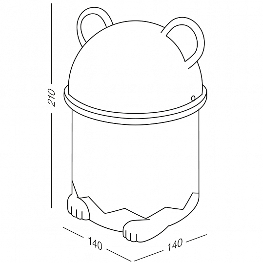 Відро для сміття настільне з кришкою MVM BIN-07 1,2L WHITE (1.2 л) Біле - зображення 4