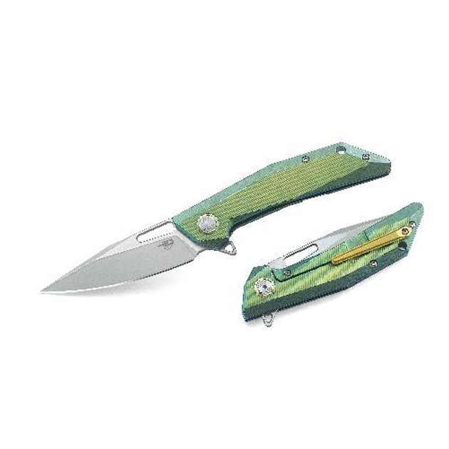 Нiж складний Bestech Knife SHRAPNEL Green and Gold (BT1802B) - изображение 1