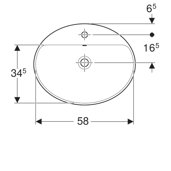 Раковина GEBERIT VariForm 60 500.725.01.2 белая - изображение 2