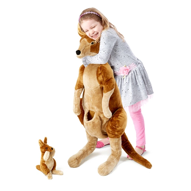 Плюшеві мама та дитинча кенгуру Kangaroo and Joey Lifelike Stuffed Animal Melissa & Doug MD8834 - зображення 2