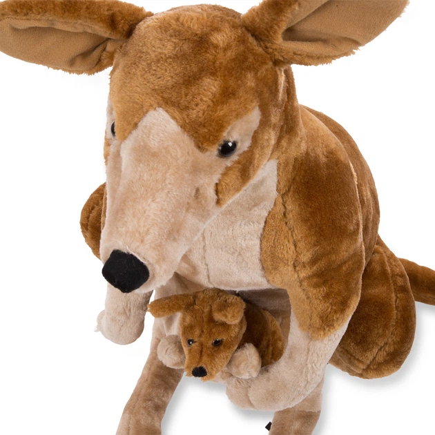 Плюшеві мама та дитинча кенгуру Kangaroo and Joey Lifelike Stuffed Animal Melissa & Doug MD8834 - зображення 4