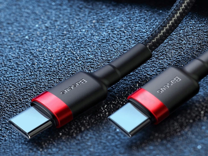 Кабель Baseus Cafule 3A PD 2.0 60W, Quick Charge 2.0, USB Type-C на USB Type-C, 0,5м, Черно-Красный (1908214202) - Фото 2 Кабель Baseus Cafule 3A PD 2.0 60W, Quick Charge 2.0, USB Type-C на USB Type-C, 0,5м, Черно-Красный (1908214202) - изображение 2