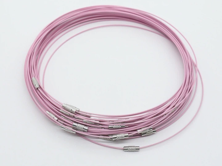 Шнурок на шею тросик стальной 45 см Розовый (Z-123-2) от продавца ...