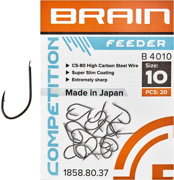 Крючок Brain Feeder B4010 #10 20 шт Black Nickel (18588037) - изображение 3
