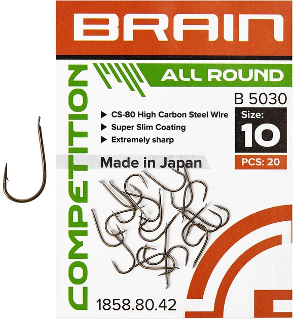Крючок Brain All Round B5030 #10 20 шт Bronze (18588042) - изображение 3
