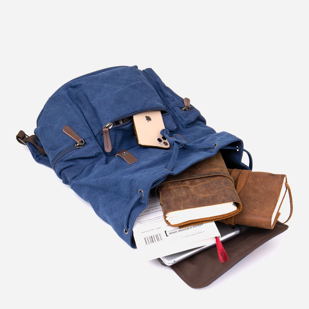 Рюкзак чоловічий тканинний 26 л Vintage leather-20609 Синій