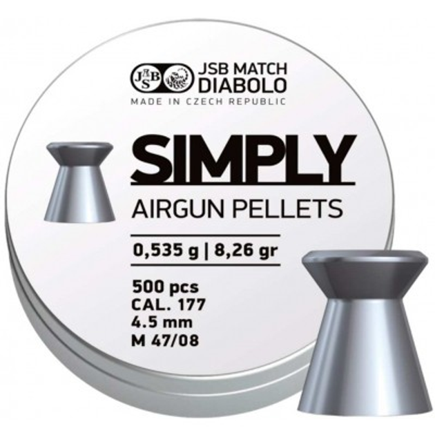 Кульки JSB Diabolo Simply 4,5 мм, 0.535 г, 500 шт/уп (001246-500) - зображення 1