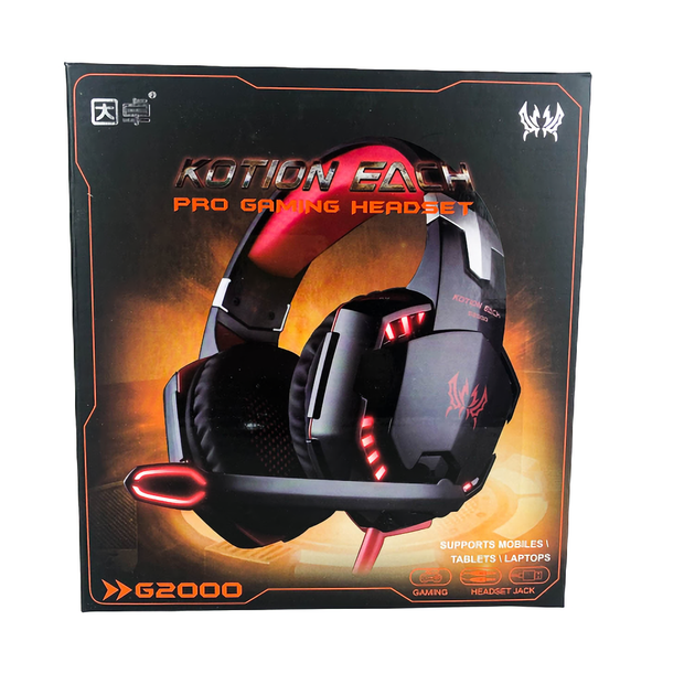 Игровые наушники Kotion Each G2000 с микрофоном и подсветкой Red - изображение 3