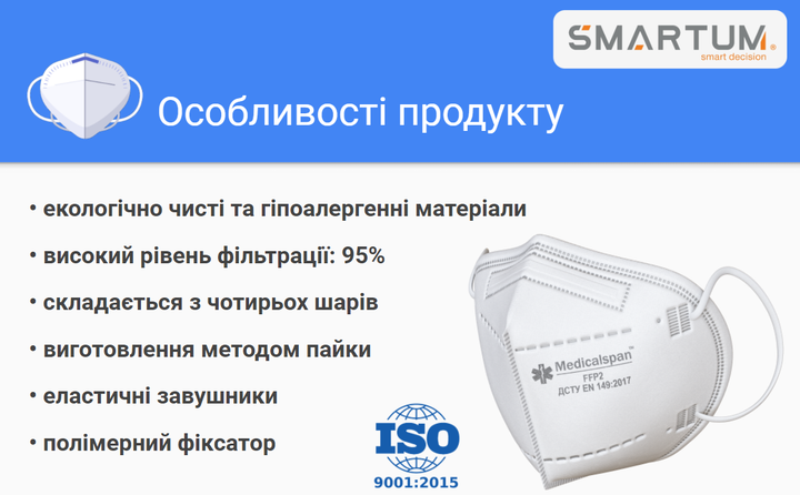 Респиратор Medicalspan четыре слоя FFP2 (KN95) - Фото 3 Респиратор Medicalspan четыре слоя FFP2 (KN95) - изображение 3