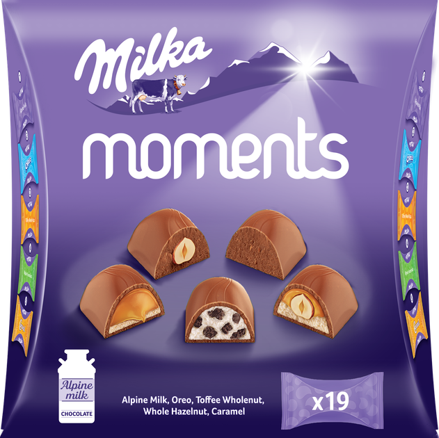 Набор конфет Milka в молочном шоколаде Милка Моменты (5 вкусов) 169 г ...