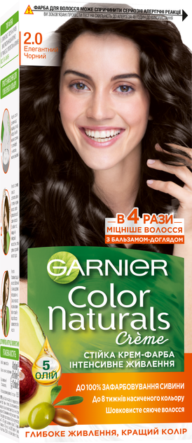 Краска для волос Garnier Color Naturals 2.0 Элегантный черный 110 мл (3600541091658) - Фото 1 Краска для волос Garnier Color Naturals 2.0 Элегантный черный 110 мл (3600541091658) - изображение 1