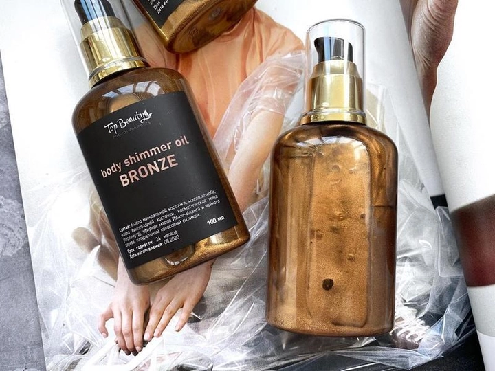 Солнцезащитное средство Сухое масло для тела с шиммером Top Beauty Body Shimmer oil Bronze (LI222320) 