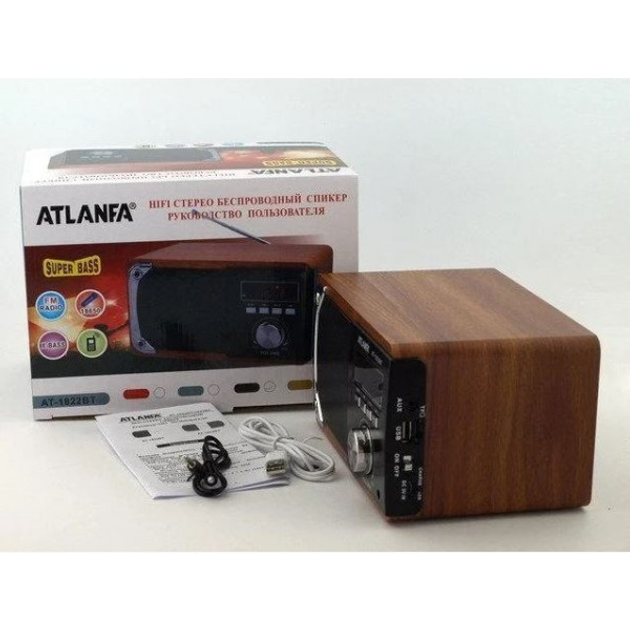 Портативная аккумуляторная Bluetooth FM радио колонка Atlanfa AT-1822BT - изображение 4