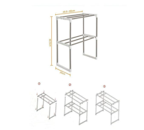 Стеллаж для микроволновки на два отделения Multi-Function Telescopic Framework - Фото 7 Стеллаж для микроволновки на два отделения Multi-Function Telescopic Framework - изображение 7