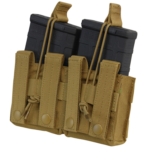 Подсумок для магазинов винтовки 7.62 двойной молле Condor Double AR10/M-14 Open Top Mag Pouch MA24 Тан (Tan) - изображение 2