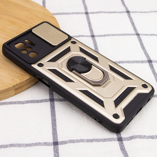 Удароміцний чохол Camshield Serge Ring for Magnet для Xiaomi Redmi Note 10 / Note 10s Золотий - Фото 2 Удароміцний чохол Camshield Serge Ring for Magnet для Xiaomi Redmi Note 10 / Note 10s Золотий - зображення 2