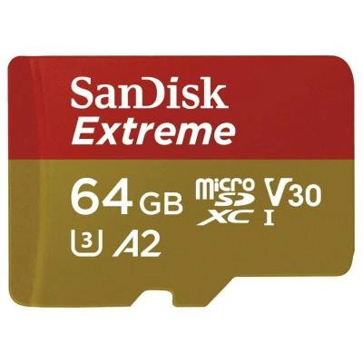 Карта памяти SanDisk 64GB microSD class 10 UHS-I U3 A2 EXTREME (SDSQXA2-064G-GN6AA) - изображение 2