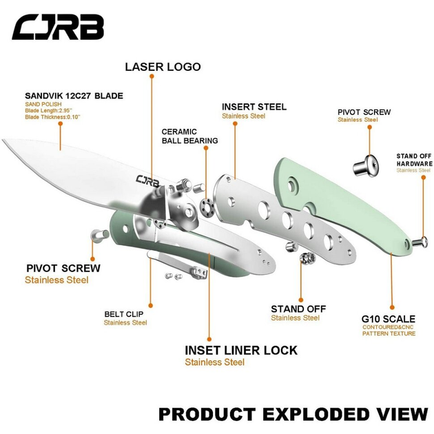 Нож CJRB Ria SW, 12C27N, G10 ц:mint green - изображение 2