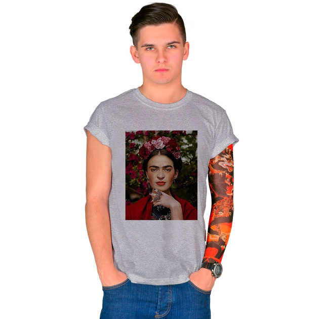 Футболка Fanbolka Фрида Кало 2 M Светло-серая меланжевая (76MASM ...