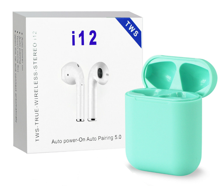Беспроводные Bluetooth наушники TWS i12 Green - Фото 3 Беспроводные Bluetooth наушники TWS i12 Green - зображення 3